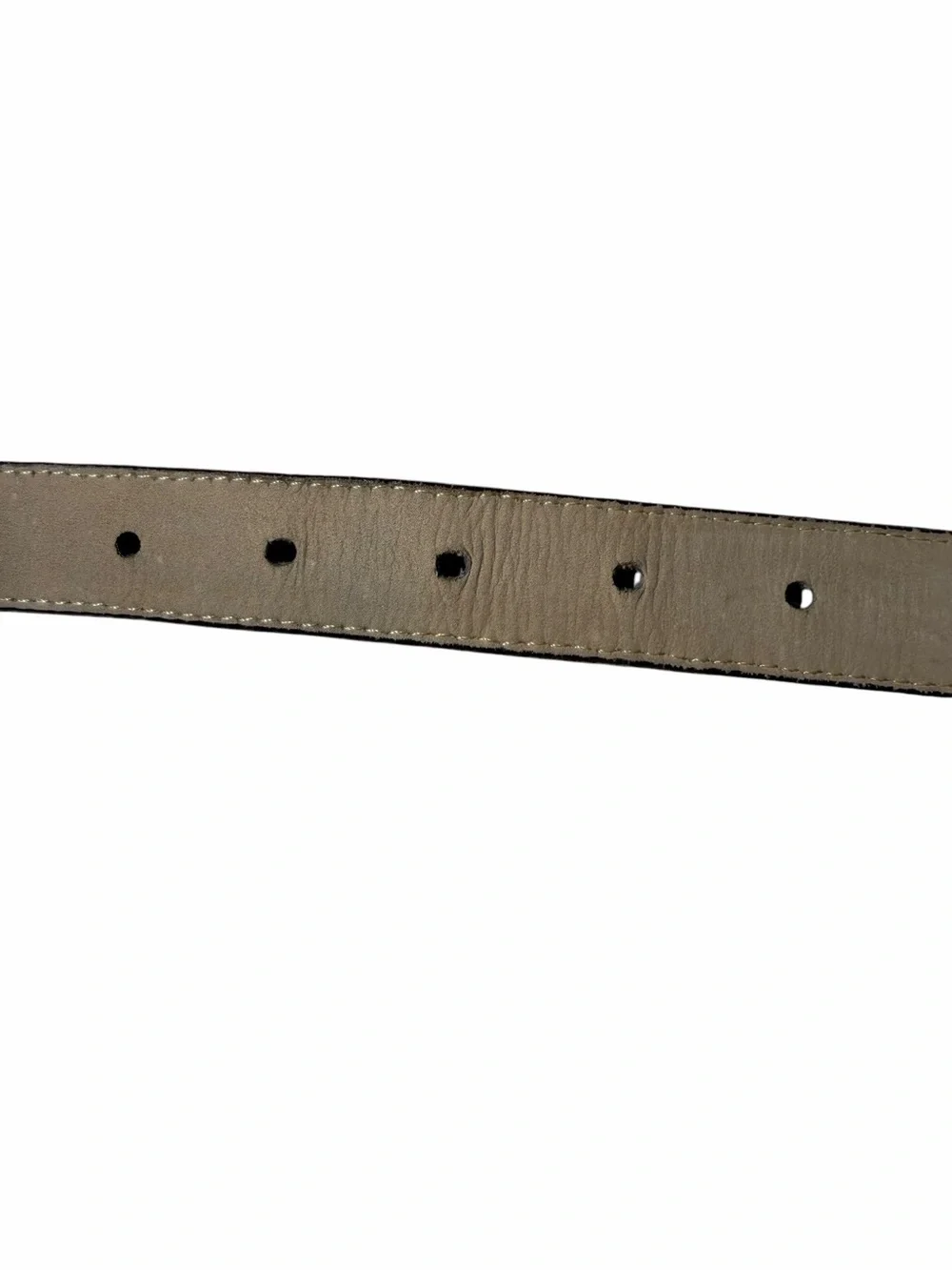 Brighton Brown Leather Crocodile Embossed Silver Buckle Belt Size 34 large